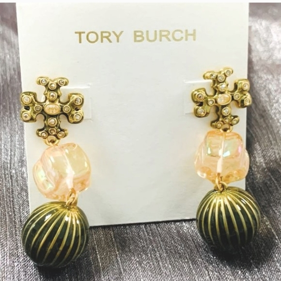 Tory Burch double drop logo earrings - Picture 4 of 4